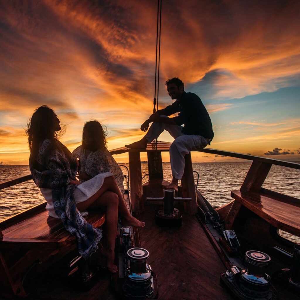 Watching the Sunrise and Sunset on Komodo Sailing Trip
